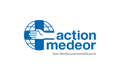 Logo action medeor. Das Medikamentenhilfswerk